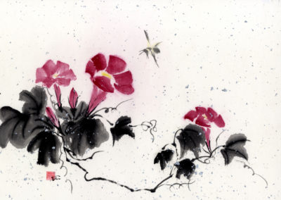 Sumi, Peinture à l’encre, suiboku-ga, peinture japonaise, Van Nguyen Geneve FleursDeStyle 91